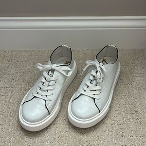 Sam Edelman White Sneakers Croc Embossed US9